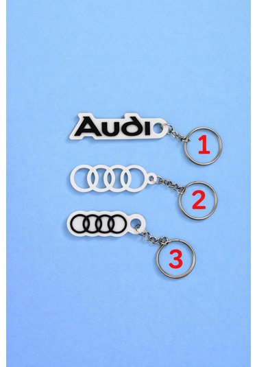 Audi Logolu Anahtarlık 1 Adet Siyah