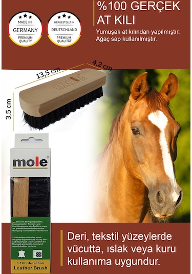 Mole %100 At Kılı Deri Temizlik Fırçası