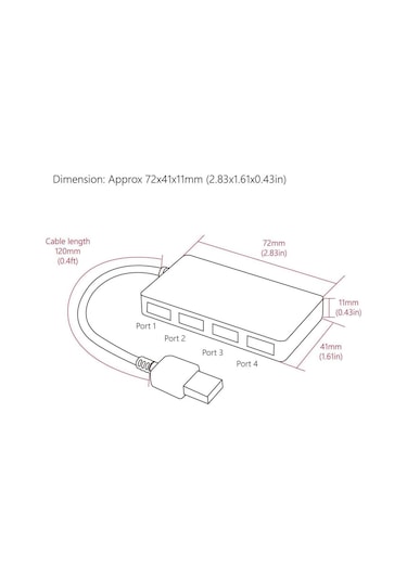 4 Port Usb 3.0 Çoklayıcı Slim Hub