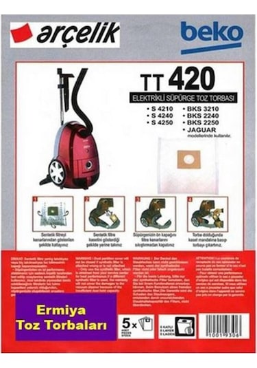 Beko Uyumlu BKS 1911 / BKS 1912 Elektrikli Süpürge 20 Ad Toz Torbası