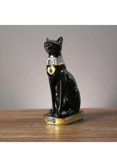 Suntek Magideal Kedi Tanrıça Bastet Heykeli Hayvan Siyah 9 x 12 x 23.5 CM