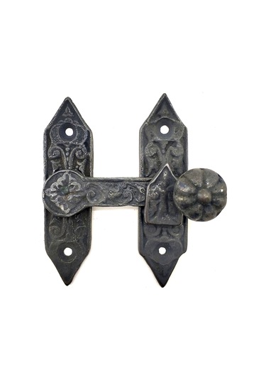 Antika Tarz Dekoratif Pirinç Kapı, Pencere Mandalı - 86x72 Mm, Oksit Tdrtr ANTİK