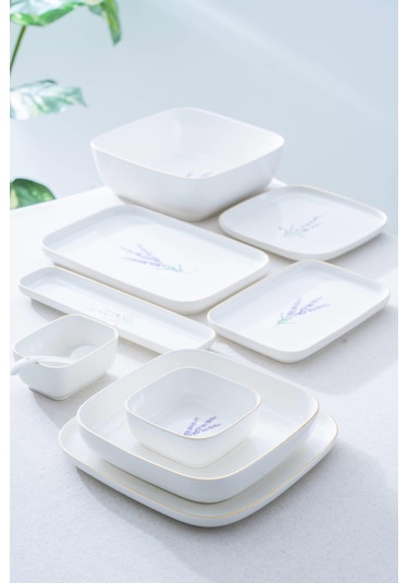 Lavande 6 Kişilik 45 Parça Kahvaltı & Yemek Takımı Beyaz