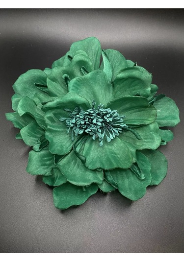 Amely Rid Kumaştan Büyük Çiçek Fiyonk Broş Tokalı 256857495 Yeşil