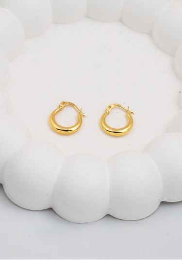 Bilezikci Hilal Halka Altın Küpe Sarı Altın