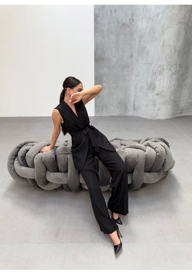 Cura Yelek Pantolon I Ki Li Takim Siyah