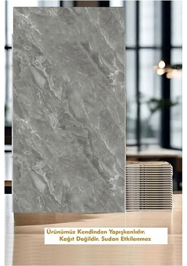 10 Adet 60x30 Kendinden Yapışkanlı Gri Pvc Panel Gri