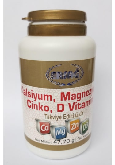 Ersağ Kalsiyum. Magnezyum. Çinko. D Vitamini Içeren Gıda Takviyes