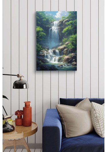 Doğal Natural Şelale Kanvas Tablo