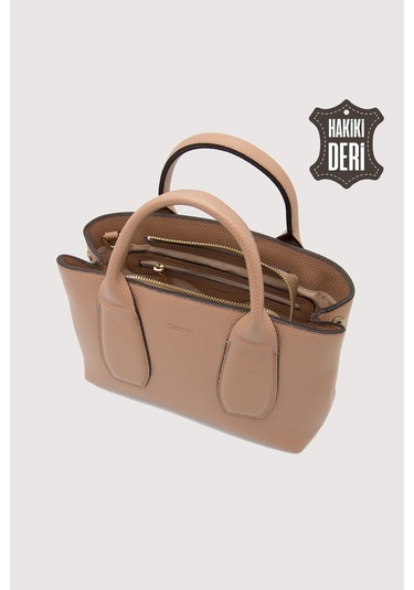 Hakiki Deri Kadın El Çantası Taba Smr9226 Taba
