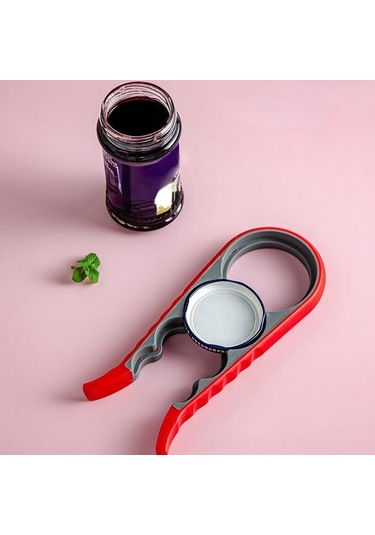 Kırmızı 1 Adet Çok Fonksiyonlu Konserve Açacağı Kavanoz Açacağı Şişe Kapağı Gripp Ev Mutfak Gereçleri Açık Kavanoz Mutfak Aracı Kırmızı