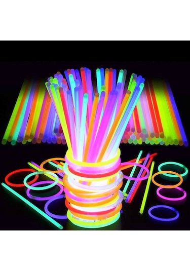 300 Pcs Neon Stick Glow Stick 300 Adet Neon Işık Fosforlu Bileklik Kolye Fosforlu Işık Renkli Glow Gün Işığı