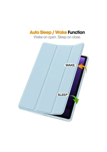 Monyee Samsung Tab S9 Fe İçin Kalem Slotlu Korumalı Kılıf - Dayanıklı Malzeme İle Ekran Ve Cihaz Koruma - Beyaz Buz Mavisi