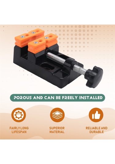 Xurunkeji Küçük Mengene Mini Düz Kelepçe Masa Çenesi Kendin Yap El Aletleri 13,5x6,5x3,6 Cm