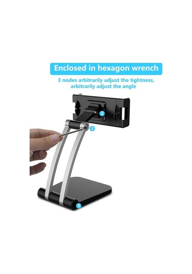 Pazly Bilgisayar Ve Tablet Standı - 360 Dönme - Ayarlanabilir - Siyah/beyaz - Canlı Yayın Tutucu