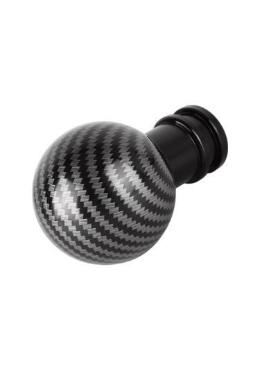 Wondernest Evrensel Araba Karbon Fiber Desenli Metal Vites Topuzu Siyah Siyah