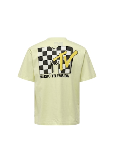 Only Erkek O Yaka T-shirt 22029523 Limon