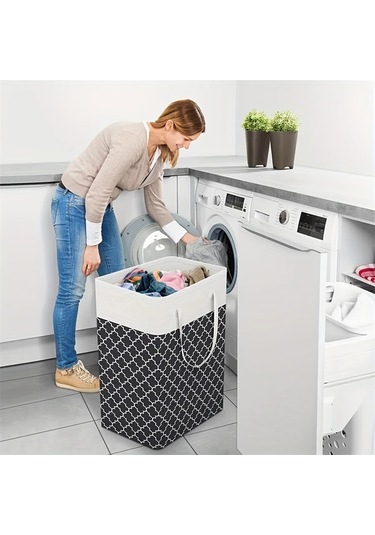 Elmpaly Kırmızı Nilon Katlanır Çamaşır Sepeti - Su Geçirmez Metal Çerçeveli Taşınabilir