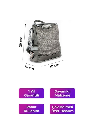 Kriste Bell Kadın Sırt Çanta Pewter 26449 Bej