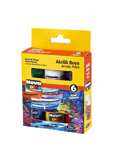 Nova Color Akrilik Boya Sise 6 Li 17 Ml Nc-2006