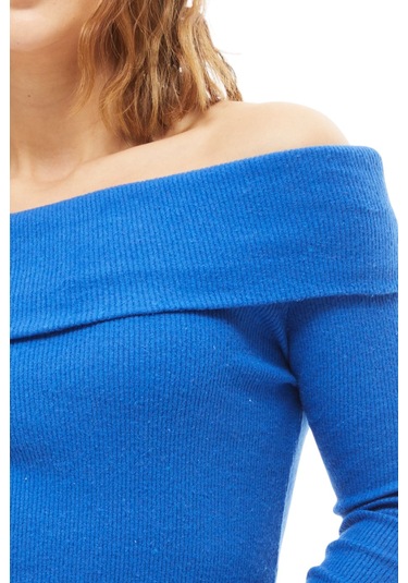 Madonna Yaka Kaşkorse Bluz Saks