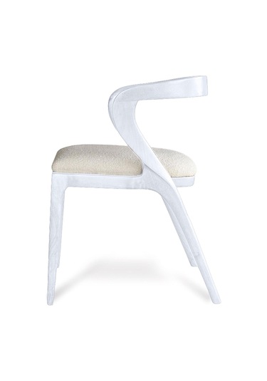 Akrep Beyaz Ayak Beyaz Ahşap Sandalye