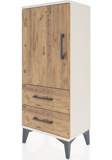 Arges Komodin 2 Raflı 2 Çekmeceli Tek Kapaklı 44x30x106 Aytaş... Aytaşı