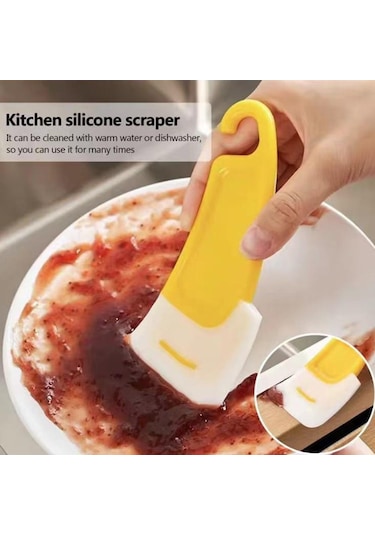 2 Adet Mutfak Kazıyıcı Yağ Leke Temizleme Silikon Spatula Kek Pişirme Pasta Alet Kirli Tava Pot Yemekleri Temizleyici Araçları