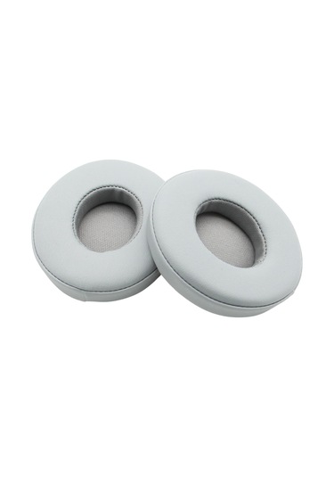 Youmex Beats Solo 2/3 Uyumlu Protein Deri Hafıza Köpük Yerine Konulabilir Kulaklık Örtüsü Gri Gri