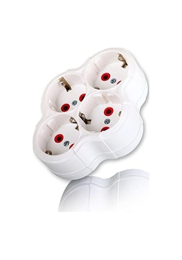 Fetih 101-04 4 Lü Topraklı Golyat Grup Fiş-priz Papatya Model 1410