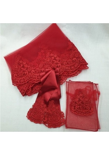 Güpürlü Kına Yüz Örtüsü Eldiven Ve Bel Kemeri Takım Set Kına Gece