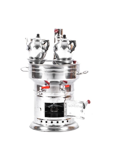 12 Litre Semaver 2 Adet Alüminyum Demlik Çift Çeşme İçt