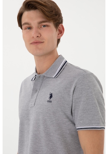 U.s. Polo Assn. Erkek Gri Melanj Tişört Basic 50306011-vr086 Gri Melanj