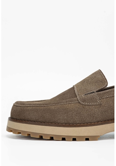 Tamer Tanca Erkek Hakiki Deri Bej Casual Ayakkabı 01 22219 Erk Ayk Sk23/24 Bej Suet Bej