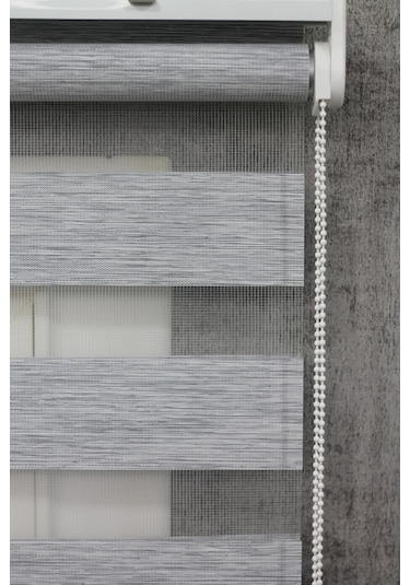 Kidmex Kidmex Ithal Bambu Açık Gri Bambu Stor Zebra Perde Etek Dilimsiz