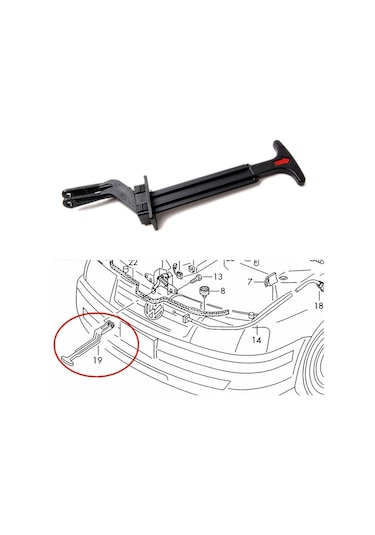 Volkswagen Passat B5 1997-2000 Kaput Açma Mandalı 3B0823593C