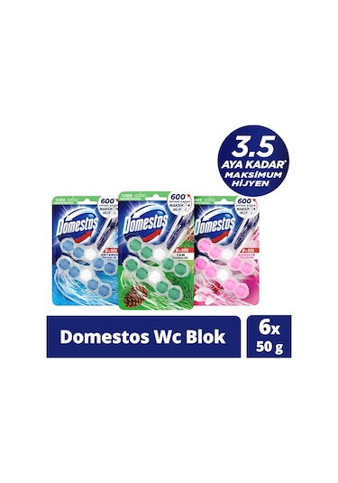 Domestos Okyanus + Çam + Manolya Wc Blok Tuvalet Bloğu 3'lü