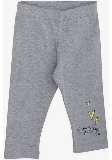 Breeze Kız Çocuk Taytlı Takım Pullu Kız Baskılı 3-8 Yaş, Sarı