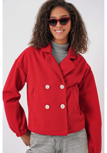 Gabria Kısa Kaşe Ceket Kırmızı