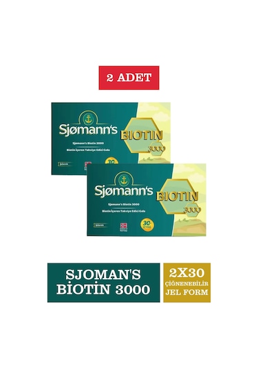 Sjomann's Biotin 3000 Takviye Edici Gıda 2 x 30 Çiğnenebilir Jel