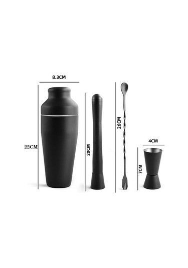 Paslanmaz Çelik Çubuk Aletleri İle Barmen Kiti Çalkalayıcı Kokteyl Seti Seti