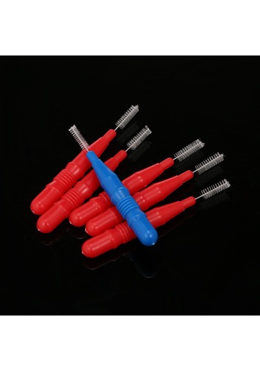 Samdoo Ağız Bakımı Aletleri: 2mm Kırmızı Ve 2.5mm Mavi Diş Arası Fırçalar, Yumuşak Telli, Aile İçin Uygun, 30 Adet Paket