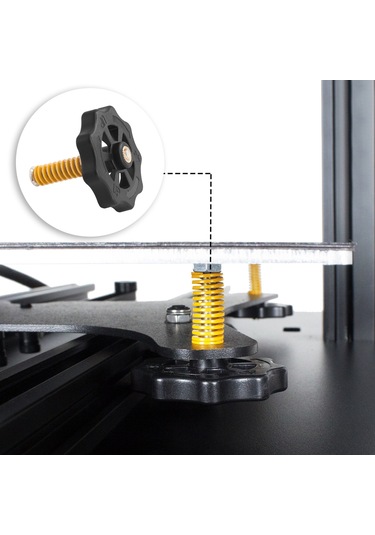 Ximistore9 3d Yazıcı İçin Metal Kırmızı Dengeleme Seti 4 Alüminyum Teker + 4 Vida + 4 Sarı Yay