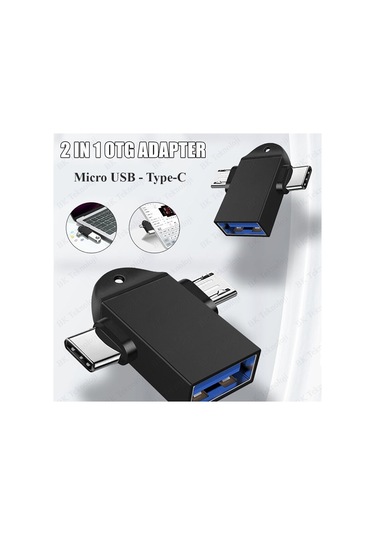 2 In 1 Usb Dişi To Micro Usb + Type-C Otg Adaptör