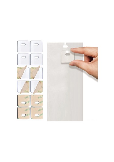 Konesam Pvc Şeffaf 3x3 Cm 30 Set 60 Adet Vertikal Jaluzi Tamir Patchleri - Kolay Kurulum, Dayanıklı Materyal Şeffaf