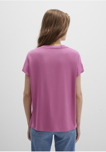 Mavi - V Yaka Pembe Basic Tişört 167714-70955 Pembe