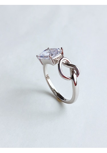 Gümüş Baget Tasarım Pırıltılı Ayarlanabilir Kadın Yüzük