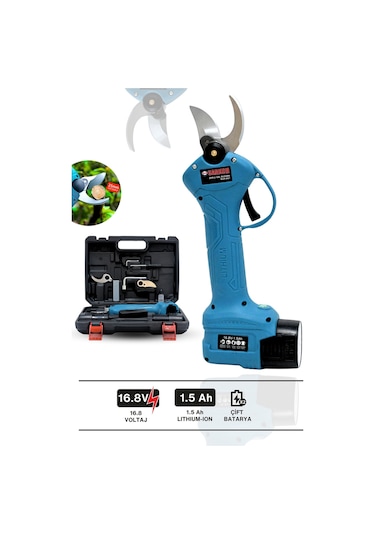 9907 Şarjlı Dal Budama Makası 30mm Kesme Çapı Yedek Bıçaklı