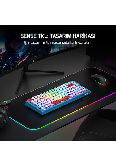 Gamepower Sense Tkl Rgb Wireless/bluetooth/kablolu Mekanik Red Sw