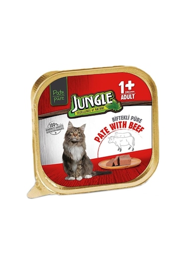 Jungle Biftekli Pate Yetişkin Kedi Yaş Maması 32 x 100 G